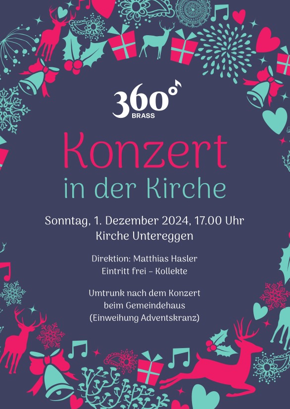 Kirchenkonzert 1. Dezember in Kirche Untereggen